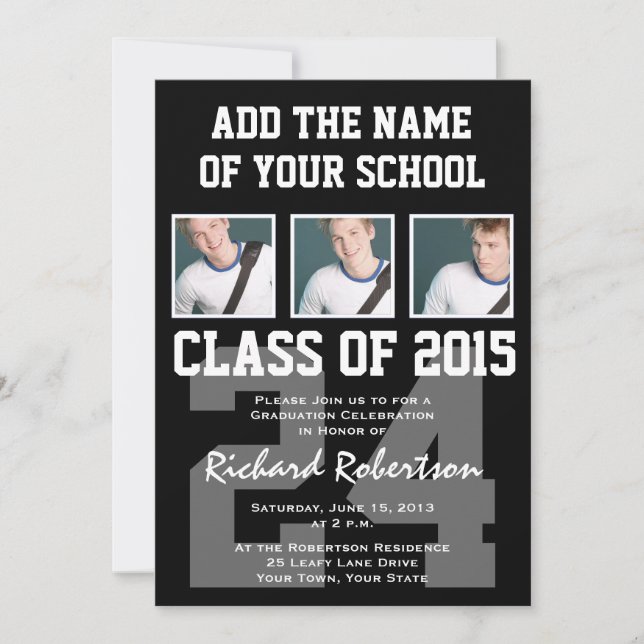 High School Athlete Abschluss Class 2015 Einladung (Vorderseite)