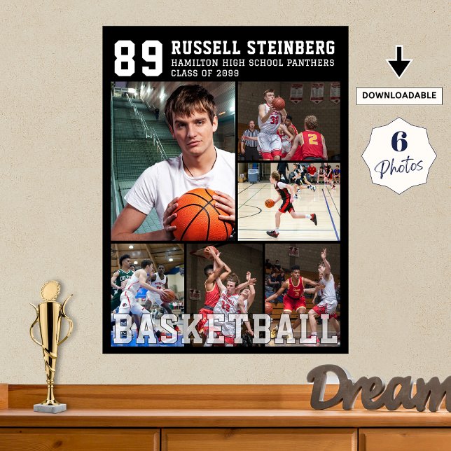 High School Basketball Senior Night Photo Collage Poster (Von Creator hochgeladen)