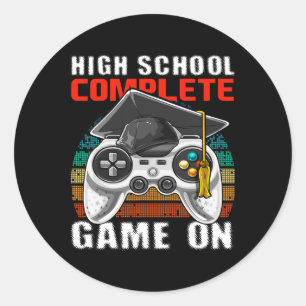 High School Complete Video Game Senior Abschluss Runder Aufkleber