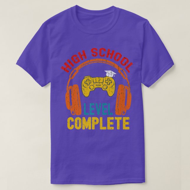 High School Complete Video Game Senior Abschluss T-Shirt (Design vorne)