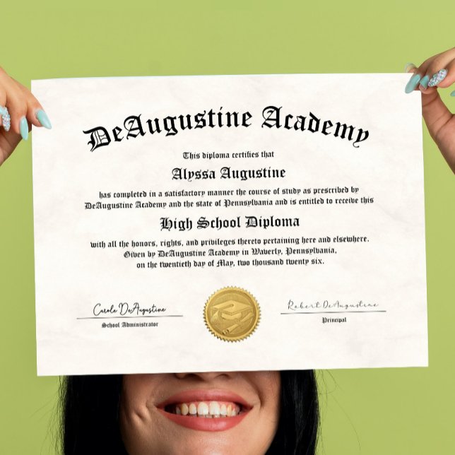 High School Diploma for Homeschool Poster (Von Creator hochgeladen)