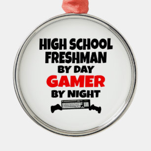 High School Freshman by Day Gamer by Night Silbernes Ornament