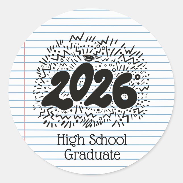 High School Graduate Loose Leaf Paper Sticker (Vorderseite)
