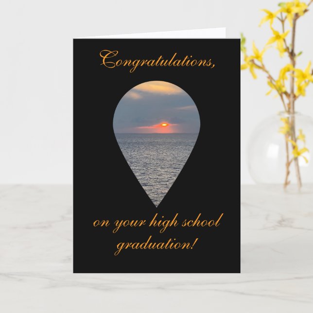 High School Graduation, Folded Greeting Card Karte (Gelbe Blume)