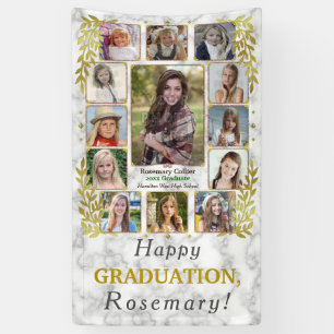 High School Graduation Party Foto Collage Marmor Banner