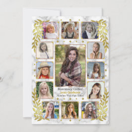 High School Graduation Party Marble Foto Collage Einladung