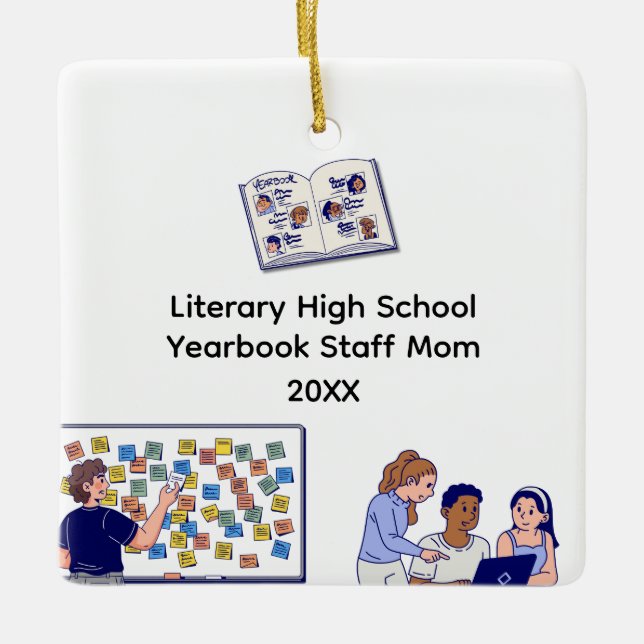 High School Jahrbuch-Mama  Keramikornament (Vorderseite)