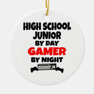 High School Junior by Day Gamer by Night Keramikornament