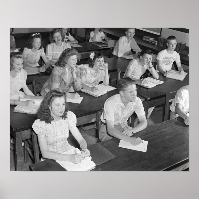 High-School-Klasse, 1943. Vintages Foto Poster (Vorne)