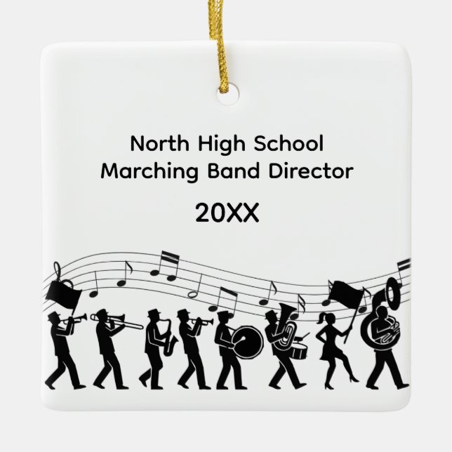 High-School-Marchingband-Dirigent Keramikornament (Vorderseite)