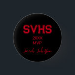 High School MVP Button Button<br><div class="desc">Erinnern Sie sich an eine tolle Saison mit einem besonderen Geschenk. Leicht editierbar durch das Vorlagendesign oder Sie können auch die Farben ändern, indem Sie die mit dem EDIT-Tool anpassen. Sollten Sie Hilfe benötigen oder weitere Anpassungen wünschen, kontaktieren Sie bitte den Designer über Zazzle.</div>
