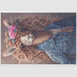 High School Prep Llama Decoupage Seidenpapier