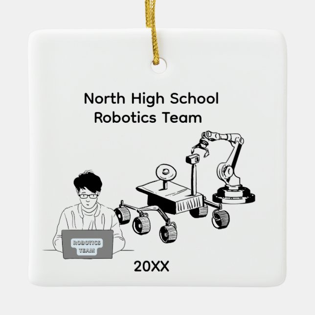High School Roboter-Team Keramikornament (Vorderseite)