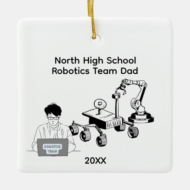 High School Roboter-Team-Vater Keramikornament (Vorderseite)