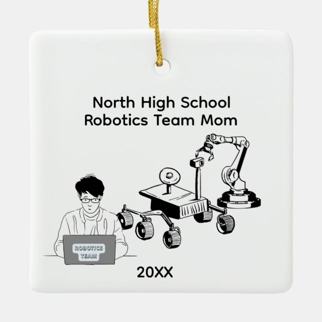High School Robotics-Team-Mutter Keramikornament (Vorderseite)
