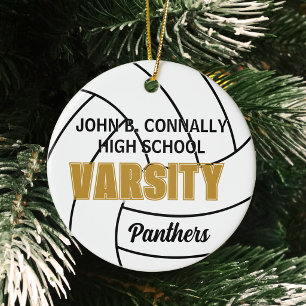 High School-Varsity-Volleyball-Foto-Weihnachten Keramik Ornament
