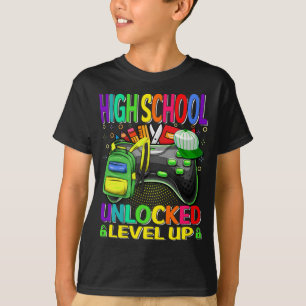 High School Video Game mit ungezwungenem Level-Up- T-Shirt