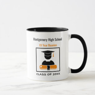 High School Wiedersehen Custom Black Orange Kaffee Tasse