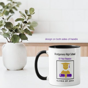 High School Wiedersehen Custom Lila und Gold Tasse