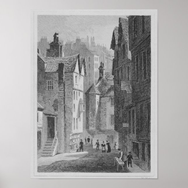 High School, Wynd, Edinburgh, graviert von Poster (Vorne)