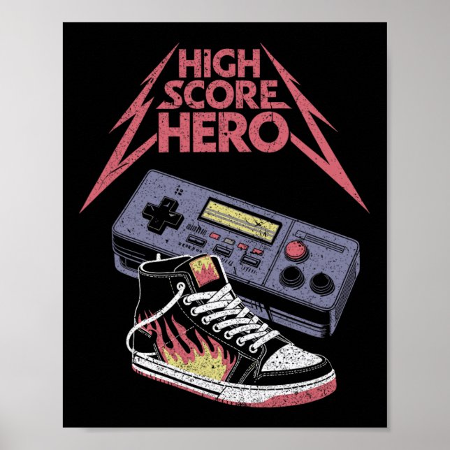 High Score Held Retro-Gaming-Gamer  Poster (Vorne)