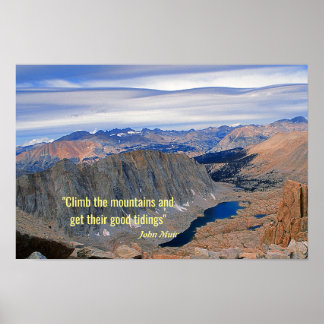 High Sierra See Foto mit John Muir Zitat Poster