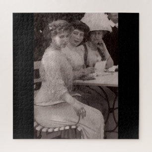 High Society Mode 1900er Schwarz-Weiß-Foto Puzzle