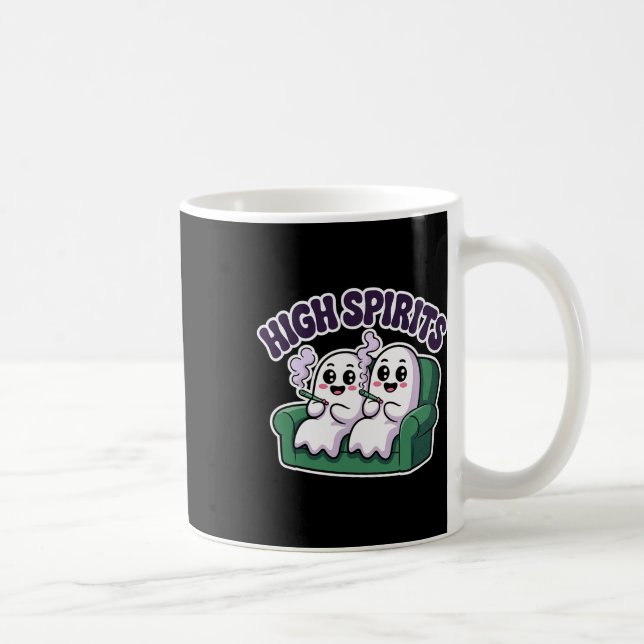 High Spirits Funny Ghost Weed Halloween Spaß Kaffeetasse (Rechts)