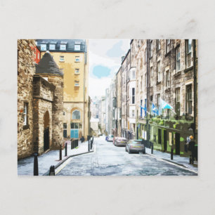 ็ High Street Edinburgh Road Alley Postkarte