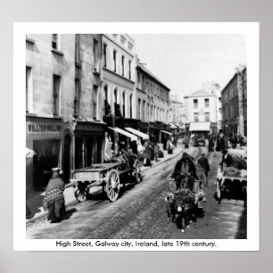 High Street Galway, Irland, Ende des 19. Jahrhunde Poster