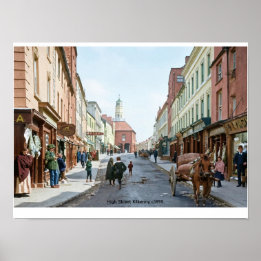High Street Kilkenny c1895 Irland Poster