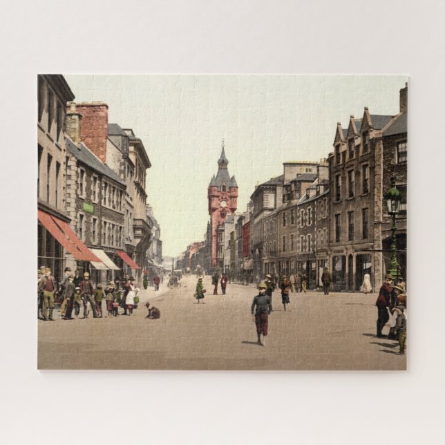 High Street Landschaftlich Schottland Vintag Puzzle (Horizontal)