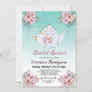 High Tea Party Bridal Dusche Einladung