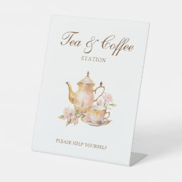 High Tea Pastell-Brautjungfern-Tee & Kaffee Sockelschild