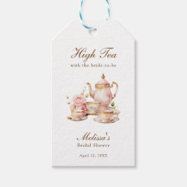High Tea Pastellgoldene Brautparty Geschenkanhänger