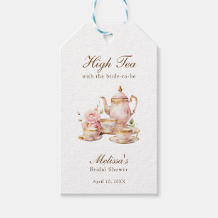 High Tea Pastellgoldene Brautparty Geschenkanhänger