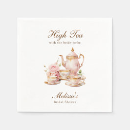 High Tea Pastellgoldene Brautparty Serviette
