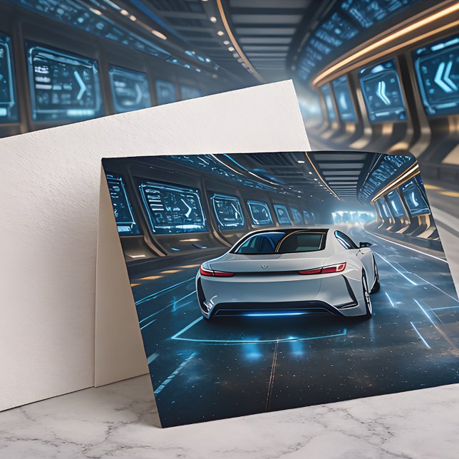 High-Tech-Automobil-Druck | Modernes Sci-Fi-Auto Karte (Von Creator hochgeladen)