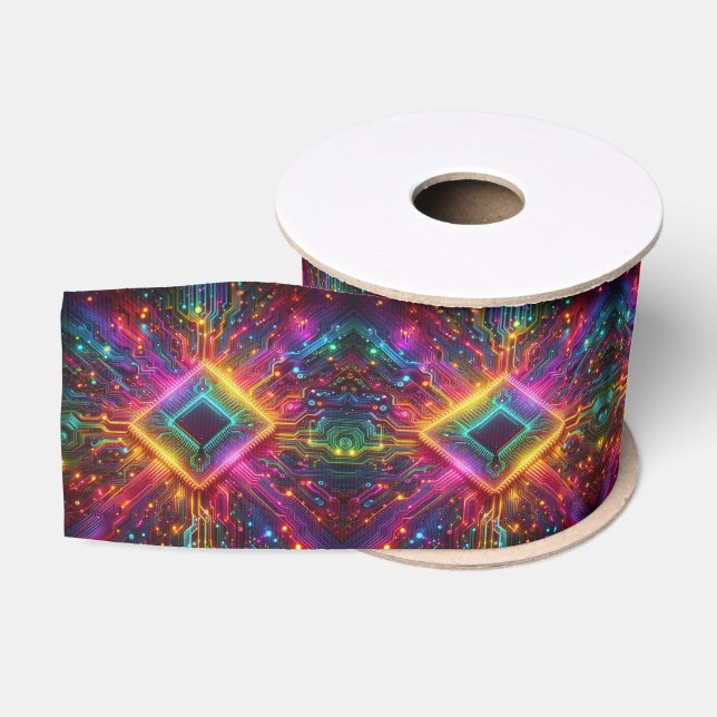 High Tech Regenbogen-Schaltplatinenband Ripsband (Spule)