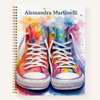 High Top Wasserfarbe Sneakers Personalisiert Kinde Notizbuch