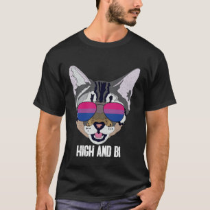 High und Bi  Katze Bisexuell Bi Stolz T-Shirt