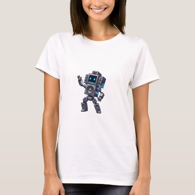 High-Voltage Speaker Robot Character T-Shirt (Vorderseite)