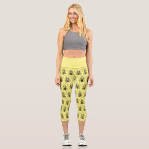 High Waisted Capris - Bienen auf Honeycomb
