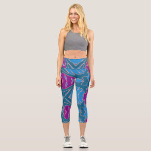 High Waisted Capris, ein trendiges, vielfarbiges D Capri Leggings