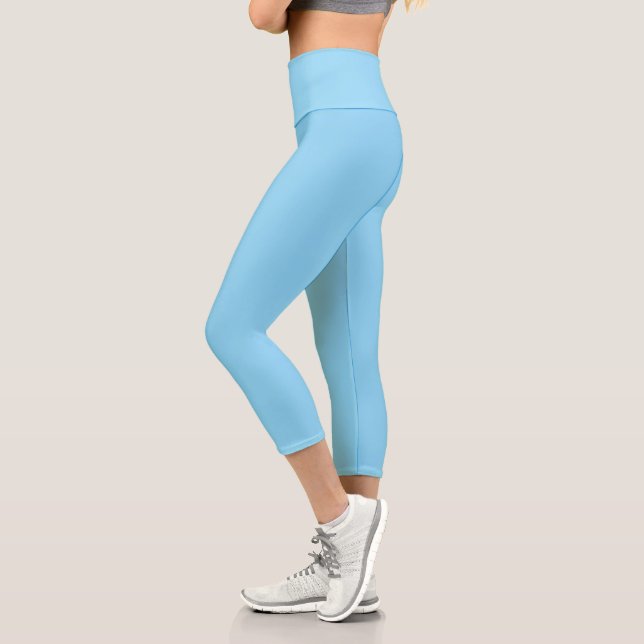 High Waisted Yoga Capris, Baby Blue All Around  Capri Leggings (Links)