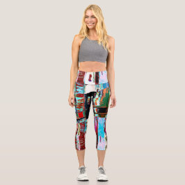High Waisted Yoga Capris – Reflection Abstract