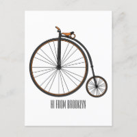 High wheel bicycle cartoon illustration
