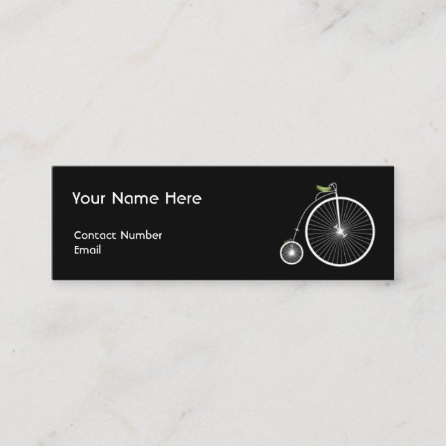 High Wheel' Mini Visitenkarte (Vorderseite)
