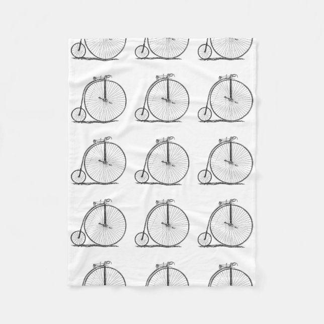 High Wheeler Bicycle Penny Farthing Fleecedecke (Vorderseite)