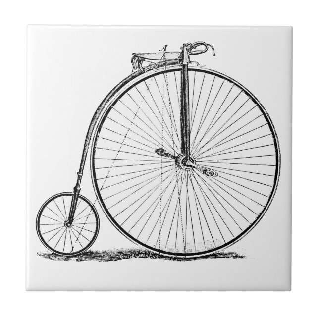 High Wheeler Bicycle Penny Farthing Fliese (Vorderseite)